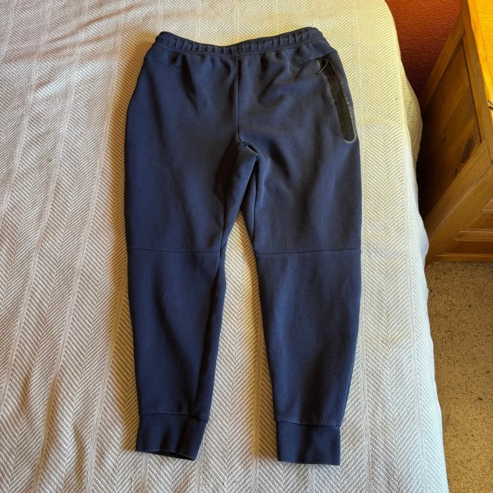 Men's Nike Tech Fleece Sweatpants‎ Joggers Zip Pocket Navy Blue Size Large